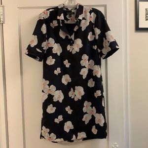 Banana Republic petite navy floral shift dress